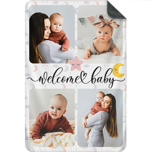 Photo Blanket Collage Portrait - Hello World