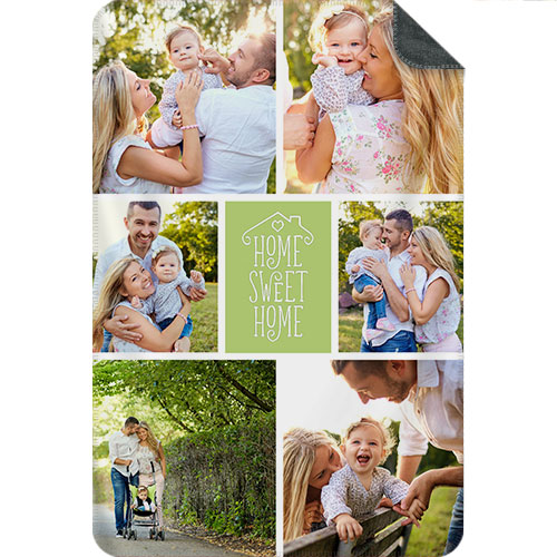 Photo Blanket Collage Portrait - Home Sweet Home